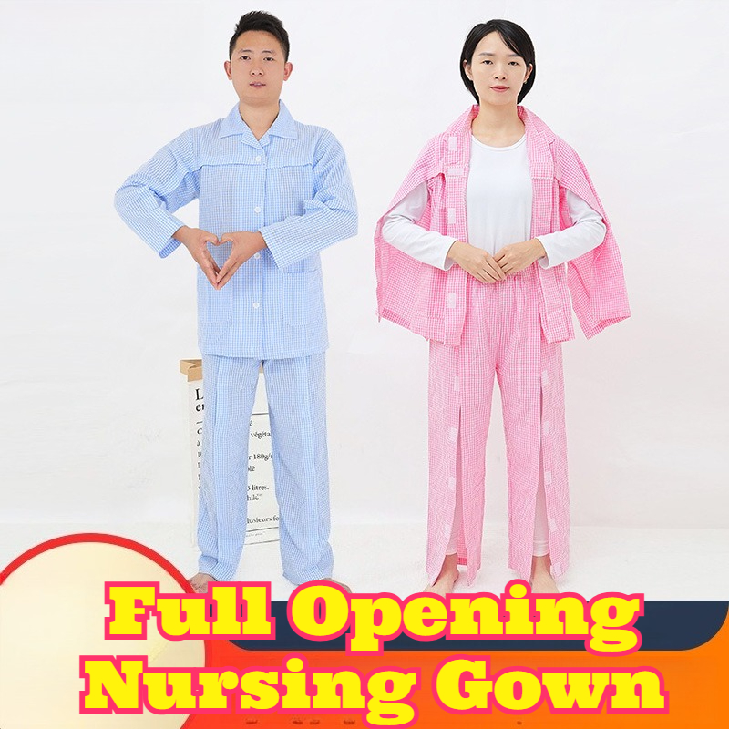 Summer Clothing Wear - Piżama dla pacjenta z rozpinanymi nogawkami,
