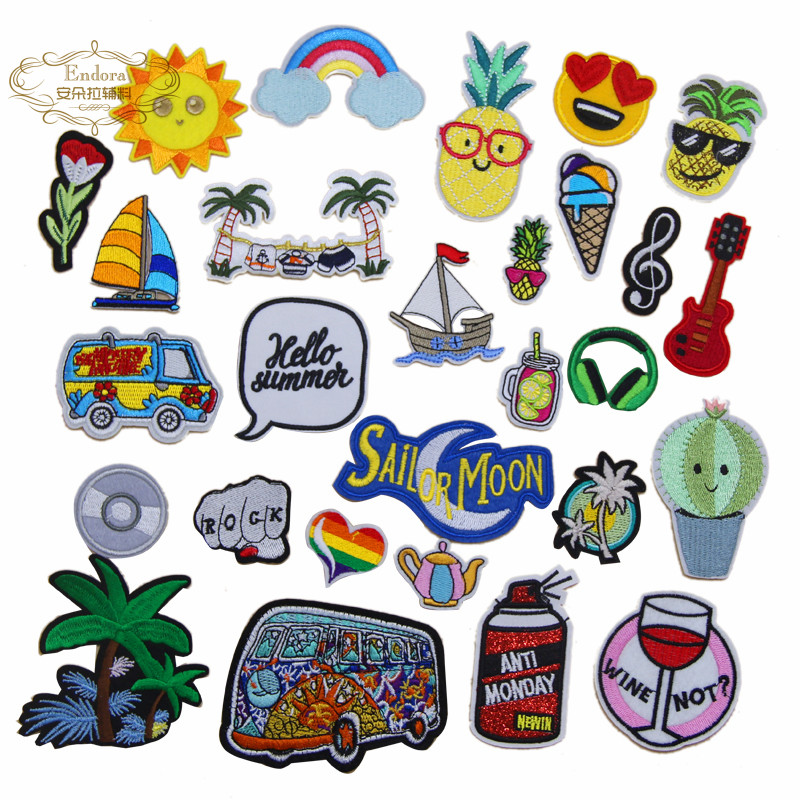 Summer Clothing Pictures - Nowość! 10 szt. Naszywka z haftem