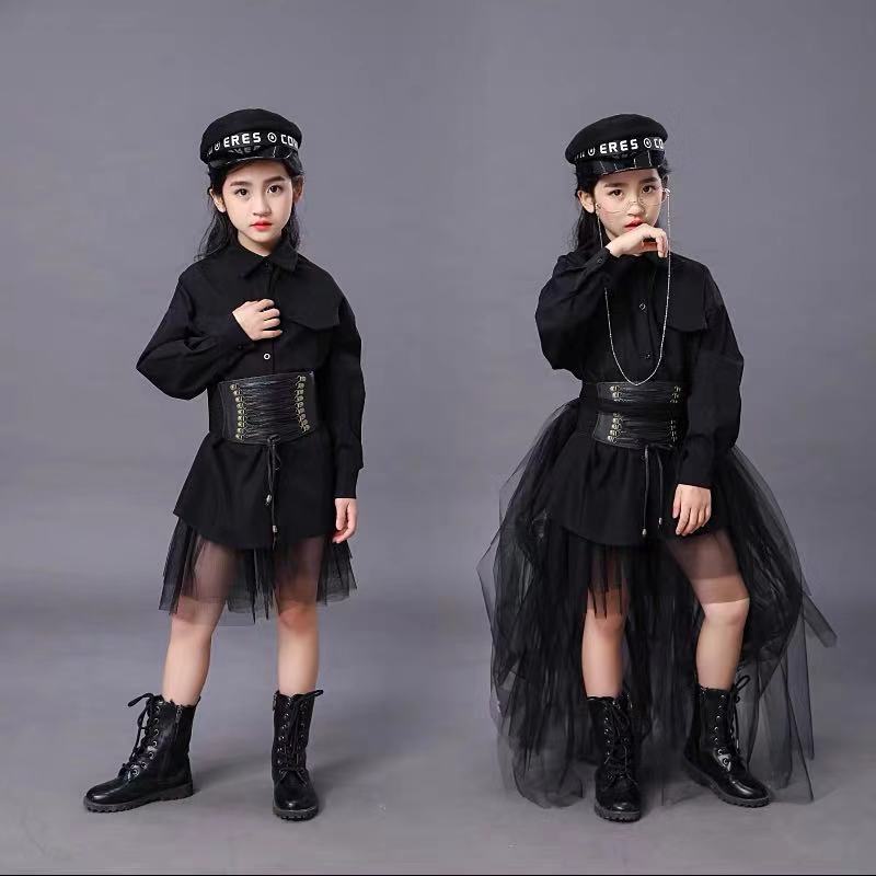 Summer Clothing Set For Girls - Dziecięcy Czarny Garnitur Dziewczęcy Modelka Konkurs