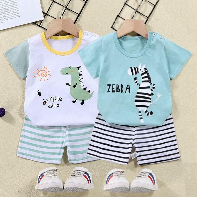 Summer Clothing Baby Boy - Bawełniane koszulki + spodenki 2-częściowy zestaw