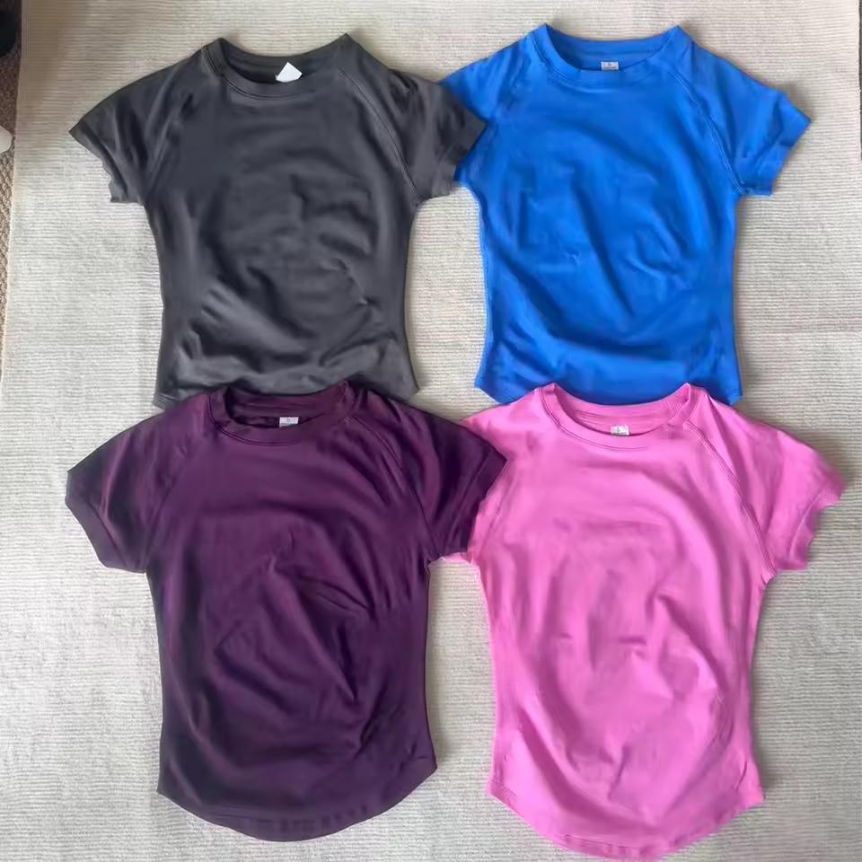 Summer Yoga Clothing - Damska koszulka sportowa z krótkim rękawem,