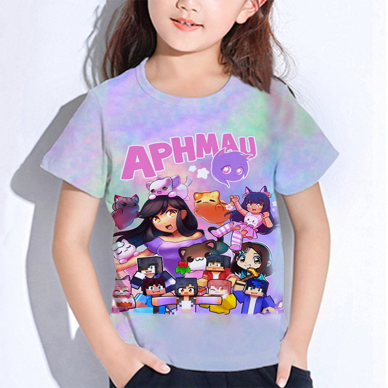 Aphmau Meows kot T-shirty z mo – Summer Clothing Baby Boy recenzja i cena
