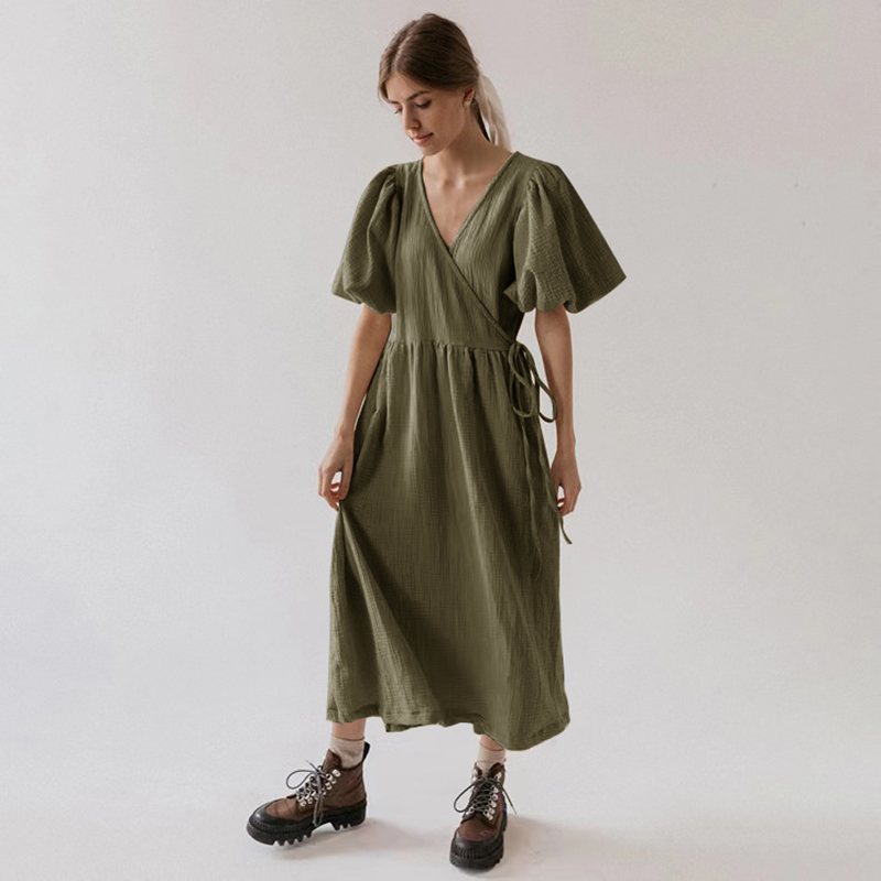 Sukienka maxi z bufiastymi ręk – Summer Clothing For Older Women recenzja i cena