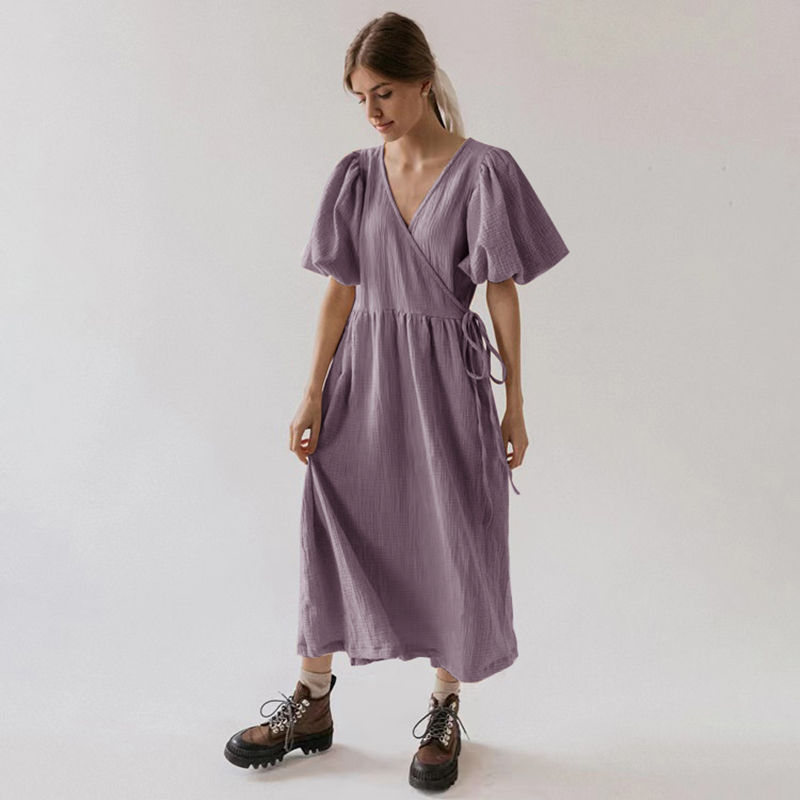 Sukienka maxi z bufiastymi ręk – Summer Clothing For Older Women recenzja i cena