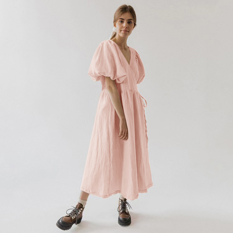 Sukienka maxi z bufiastymi ręk – Summer Clothing For Older Women recenzja i cena