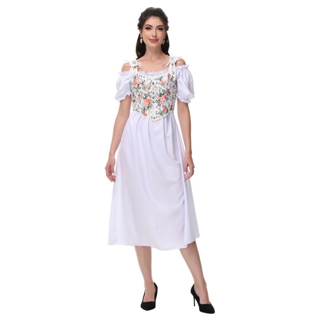 Letnia biała bawełniana solidn – Summer Victorian Clothing recenzja i cena
