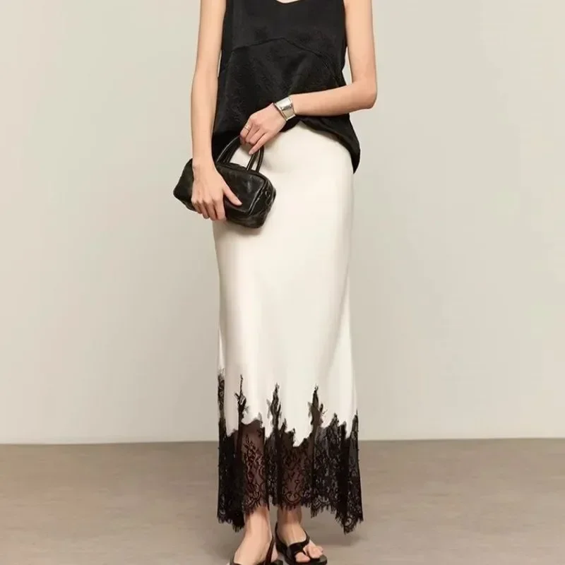 Spódnica midi z koronkowym wyk – Summer Clothing Trends 2025 Women'S recenzja i cena